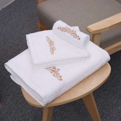 Wholesale luxury hotel 100% cotton solid color terry brands bath towel suit